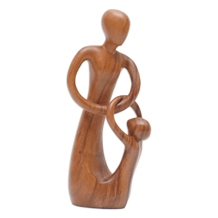 Family wood sculpture