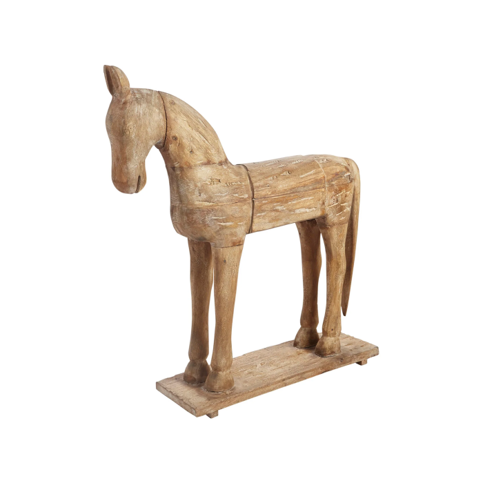 Hand Carved Horse on Stand