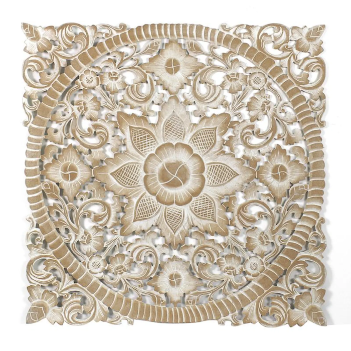 Hand carved wood panel