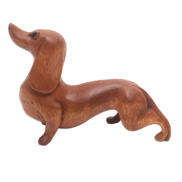 Puppy wood sculpture