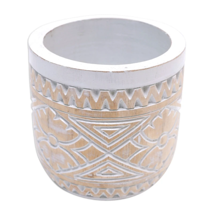 Wood decorative vase
