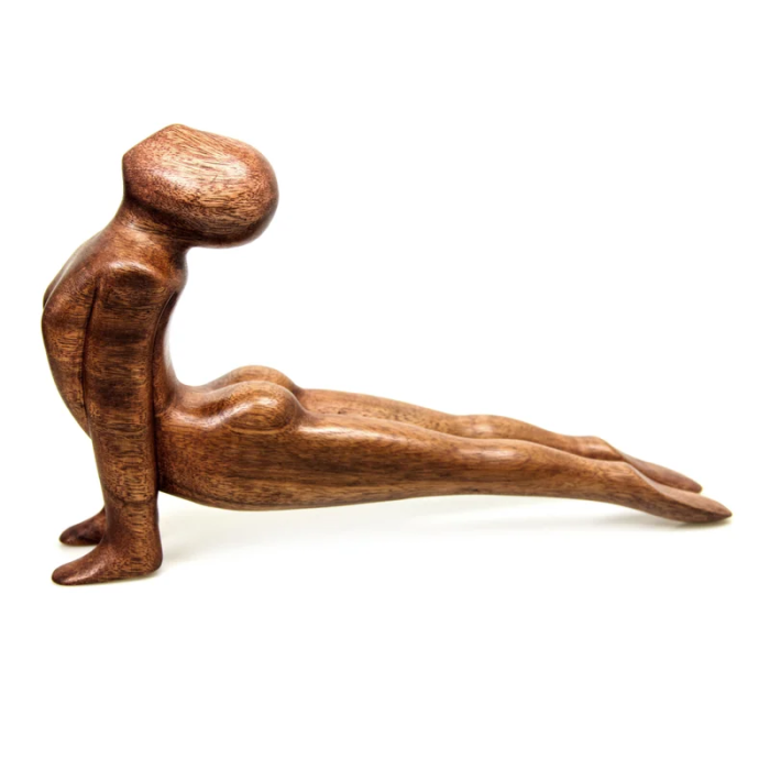 Yoga Cobra Pose wood sculpture