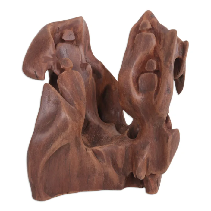 abstract wood sculpture