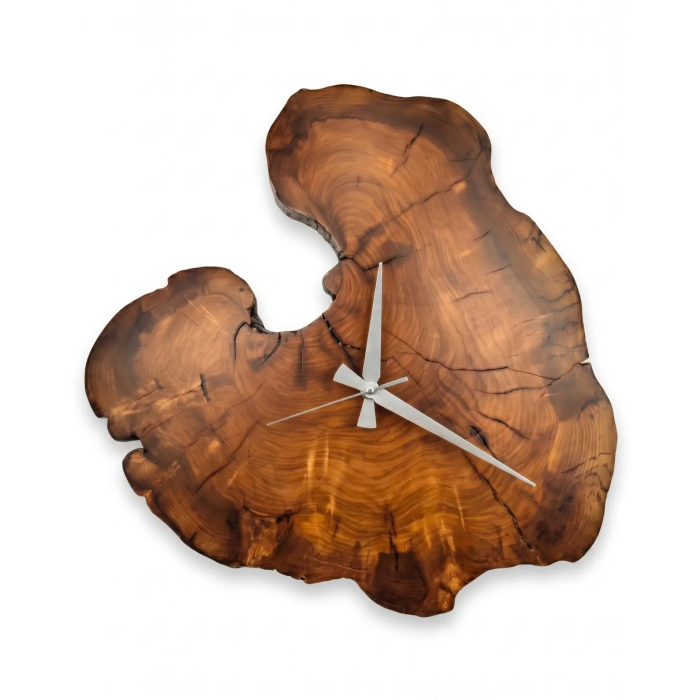 handmade olive wood wall clock