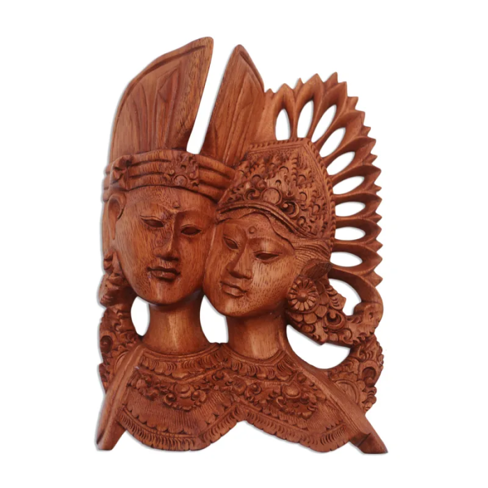 suar wood wall sculpture