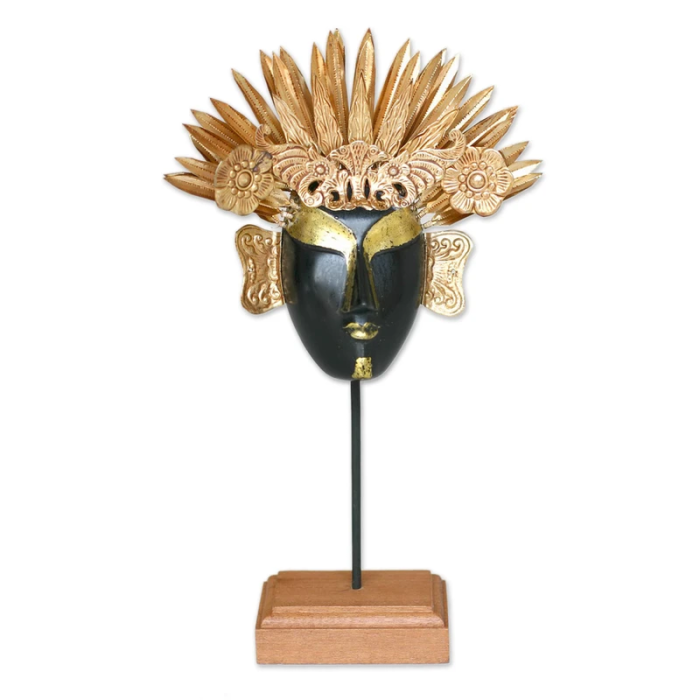 wood and copper mask