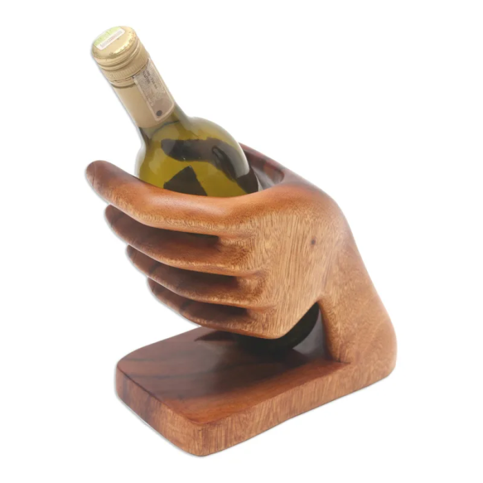 wood bottle holder