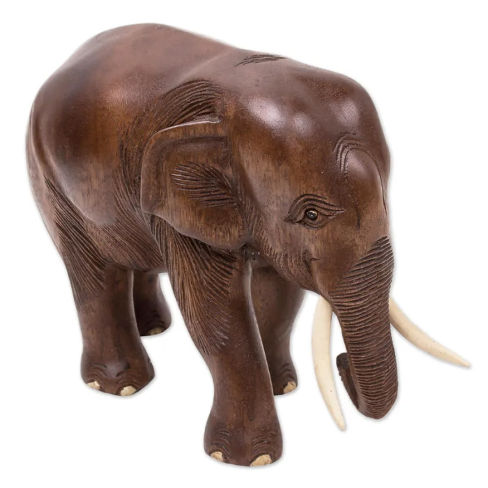 wood elephant sculpture