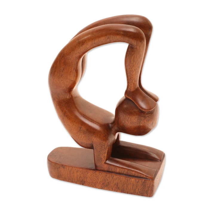 wood yoga sculpture