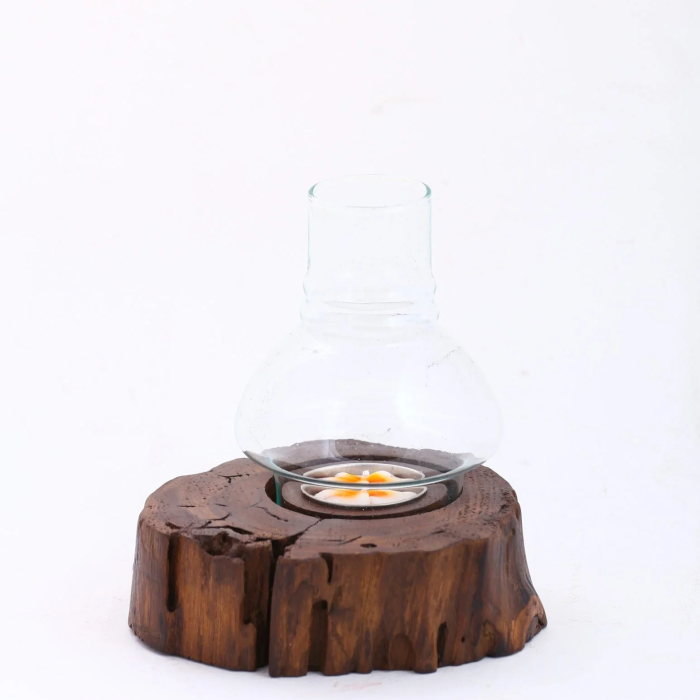 wooden candle holder