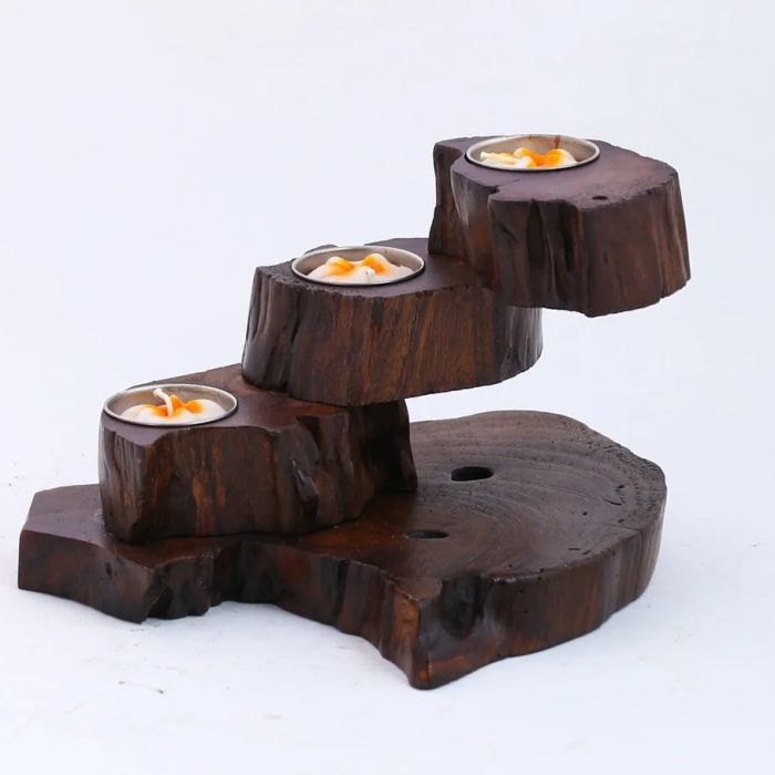 wooden candle holder